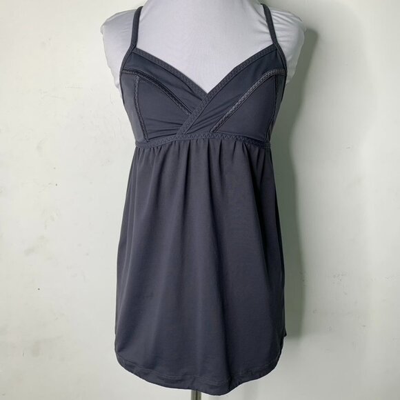Lululemon Women's Gray Crossed Back Tank Top Size 4 - Picture 1 of 16